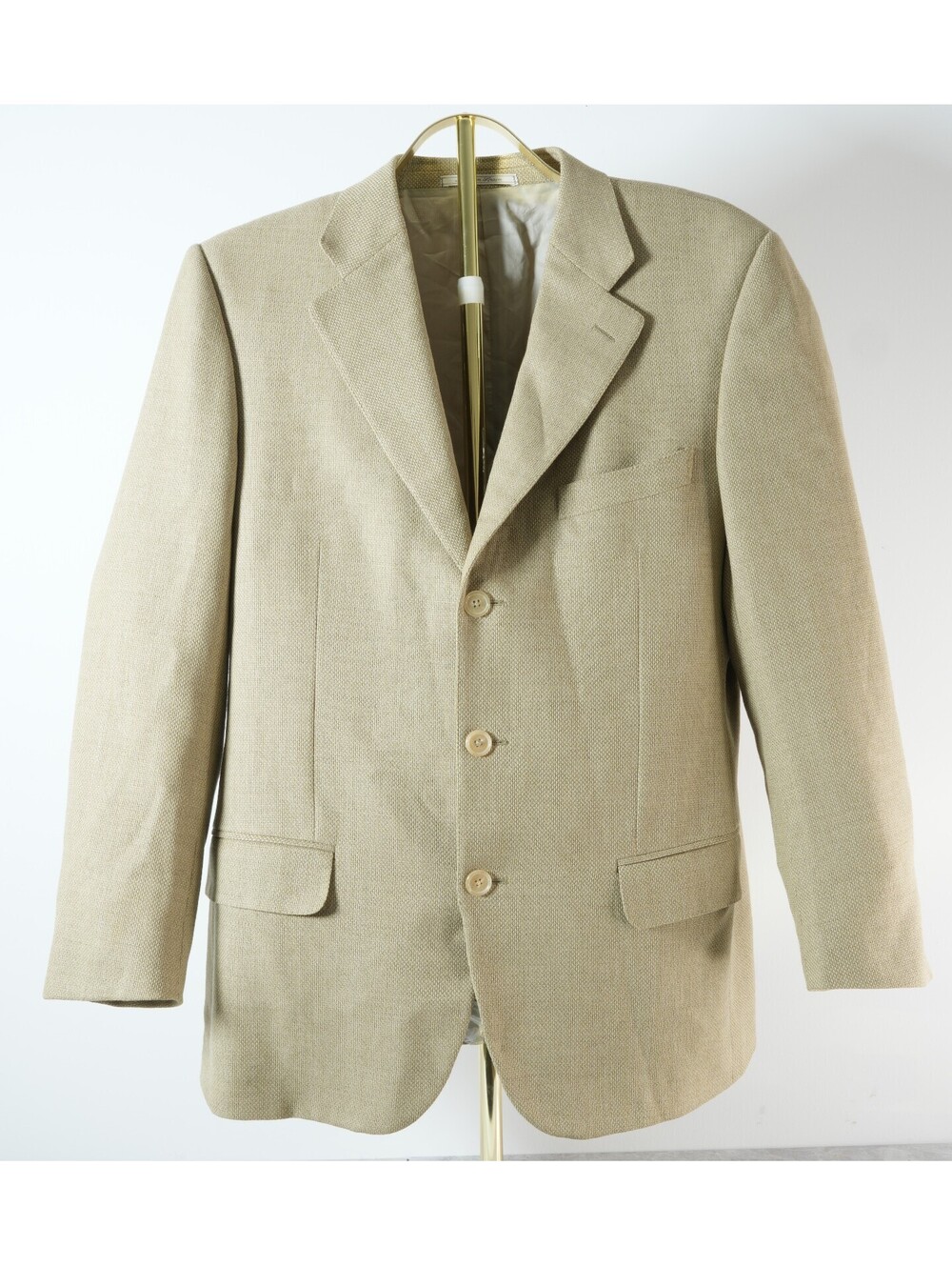 Ermenegildo Zegna High Performance Four Ply Tan Hopsack Wool Sport Coat Men 38R